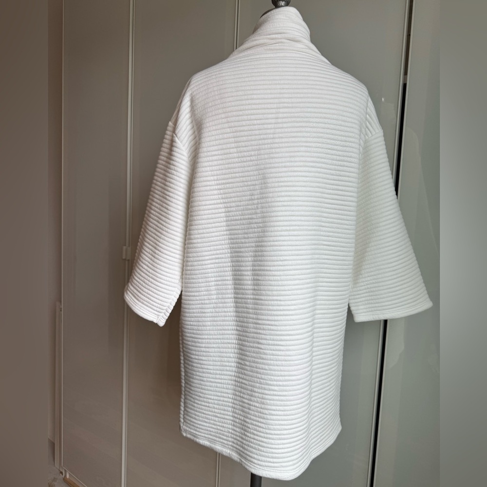 Zara Cream Ribbed Knit Top - Picture 5 of 8